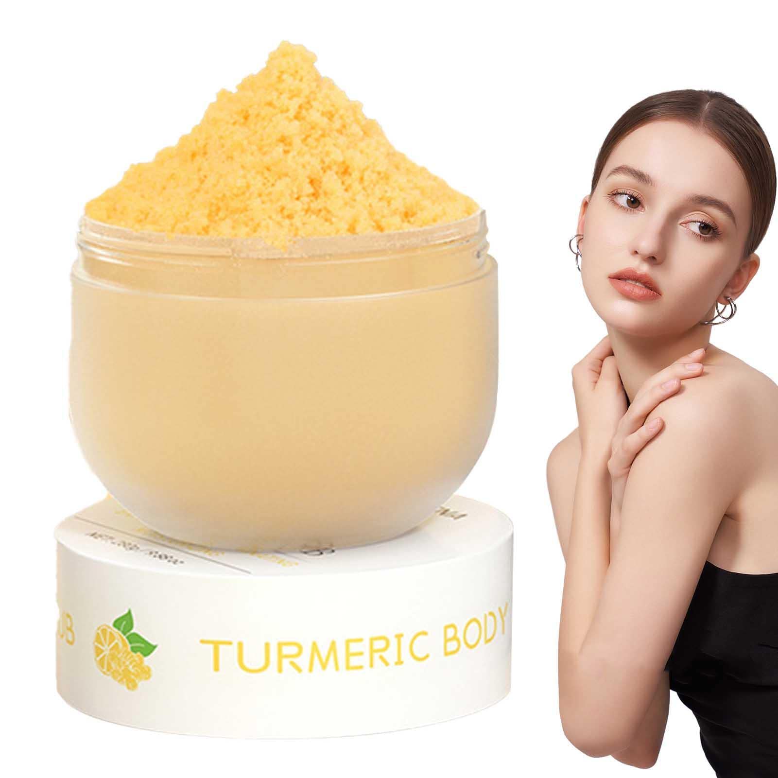 Annual Turmeric Body Scrub - Exfoliating Sugar & Sea Salt Scrub for Face, Hands & Feet (9.8oz) | Deep Cleansing, Oil Control & Skin Nourishment | Perfect for Spa Day, Dry Skin Care & At-Home Body Treatment