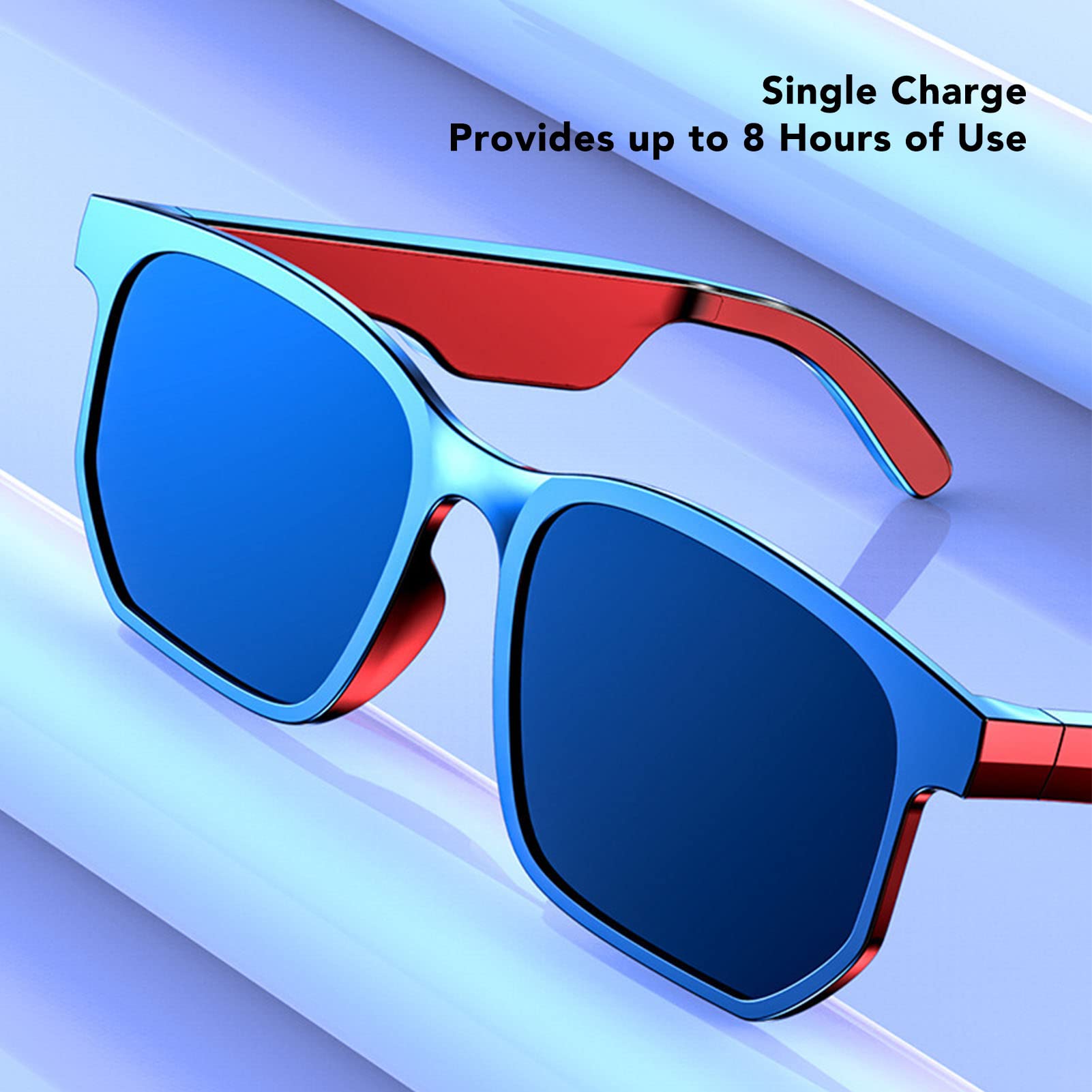 Gavigain Smart Sunglasses for Women - Lightweight 5.0 Bluetooth Audio Glasses with Built-in Microphone & Speakers, Hands-Free Calling & Music (Black) - Perfect for Running, Cycling & Outdoor Activities
