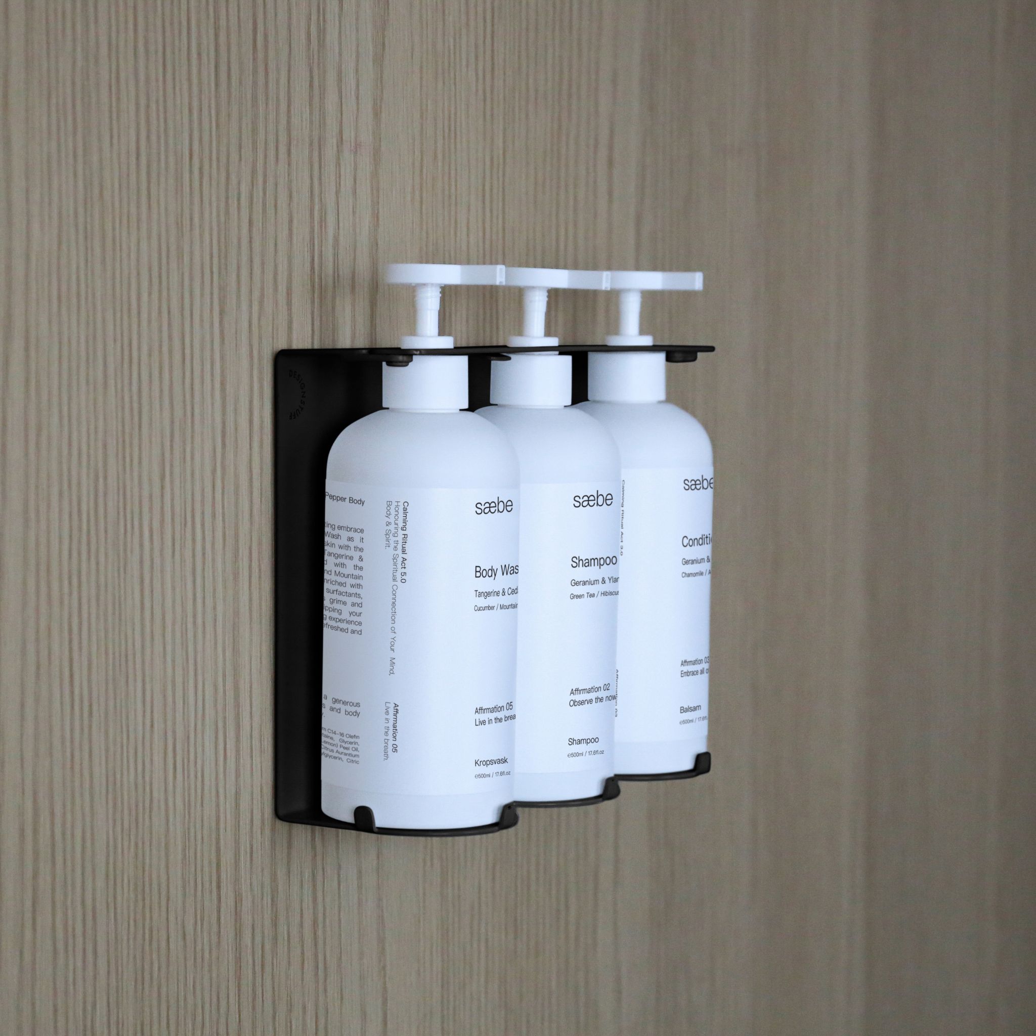 Lockable Triple 500ml Soap Dispenser Holder - Secure Wall Mounted Bathroom Organizer for Kitchen, Bath, Spa & Salon | Black