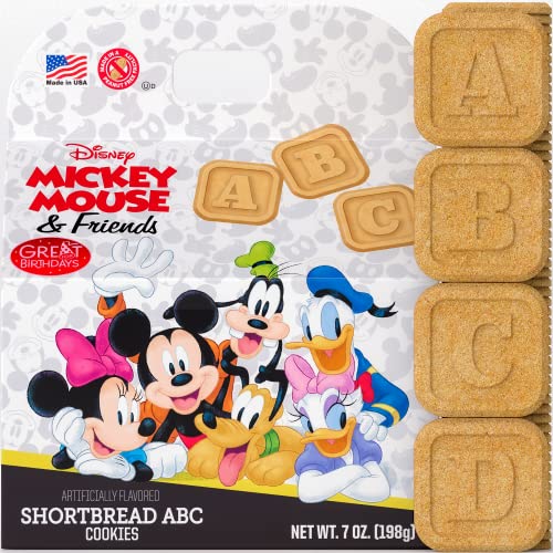 Disney Character Shortbread Cookies 7oz - Mickey Mouse, Minnie Mouse, Pluto, Goofy, Daisy & Donald Duck Shapes - Perfect for Birthday Parties, Baby Showers & Disney Themed Events