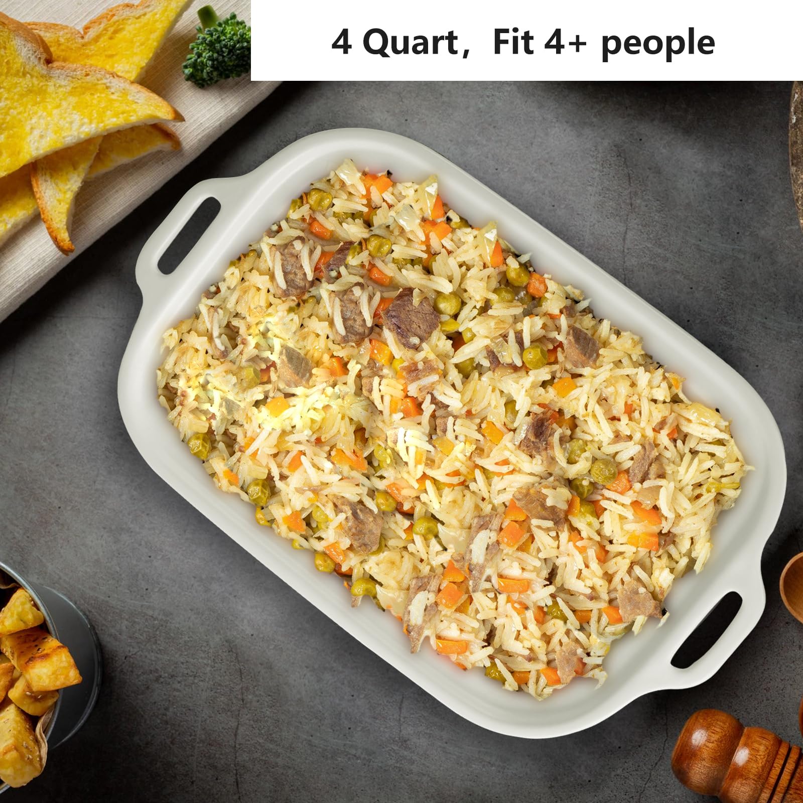 4 Quart Programmable Slow Cooker with Ceramic Pot - Digital Crock Pot for Family Dinners, Oven Safe Casserole Dish for Lasagna, Roasts & Stews | Perfect for Meal Prep, Potlucks & Holiday Cooking (Red)