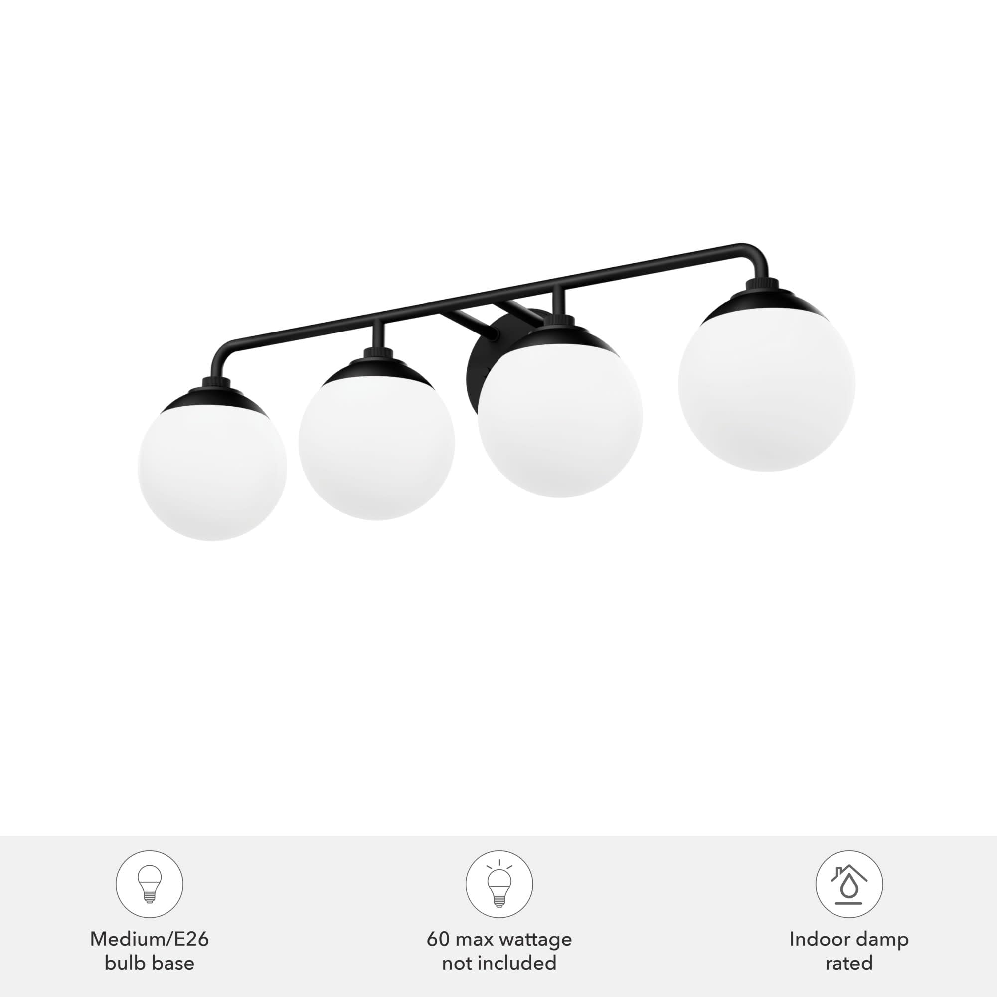 Hunter Fan Company 19180 Hepburn Brushed Nickel Vanity Light - Elegant Bathroom Lighting Fixture for Modern Home Decor