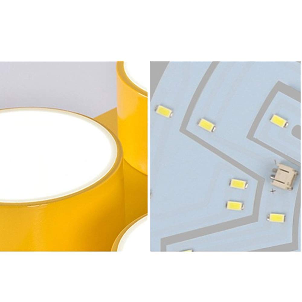 Modern Kids Ceiling Light - Creative Colorful Block Toy Design, Acrylic Flush Mount Fixture for Children's Bedroom, Nursery & Playroom - Perfect for Kindergarten, Playground & Kids Room Lighting (Square, Yellow)