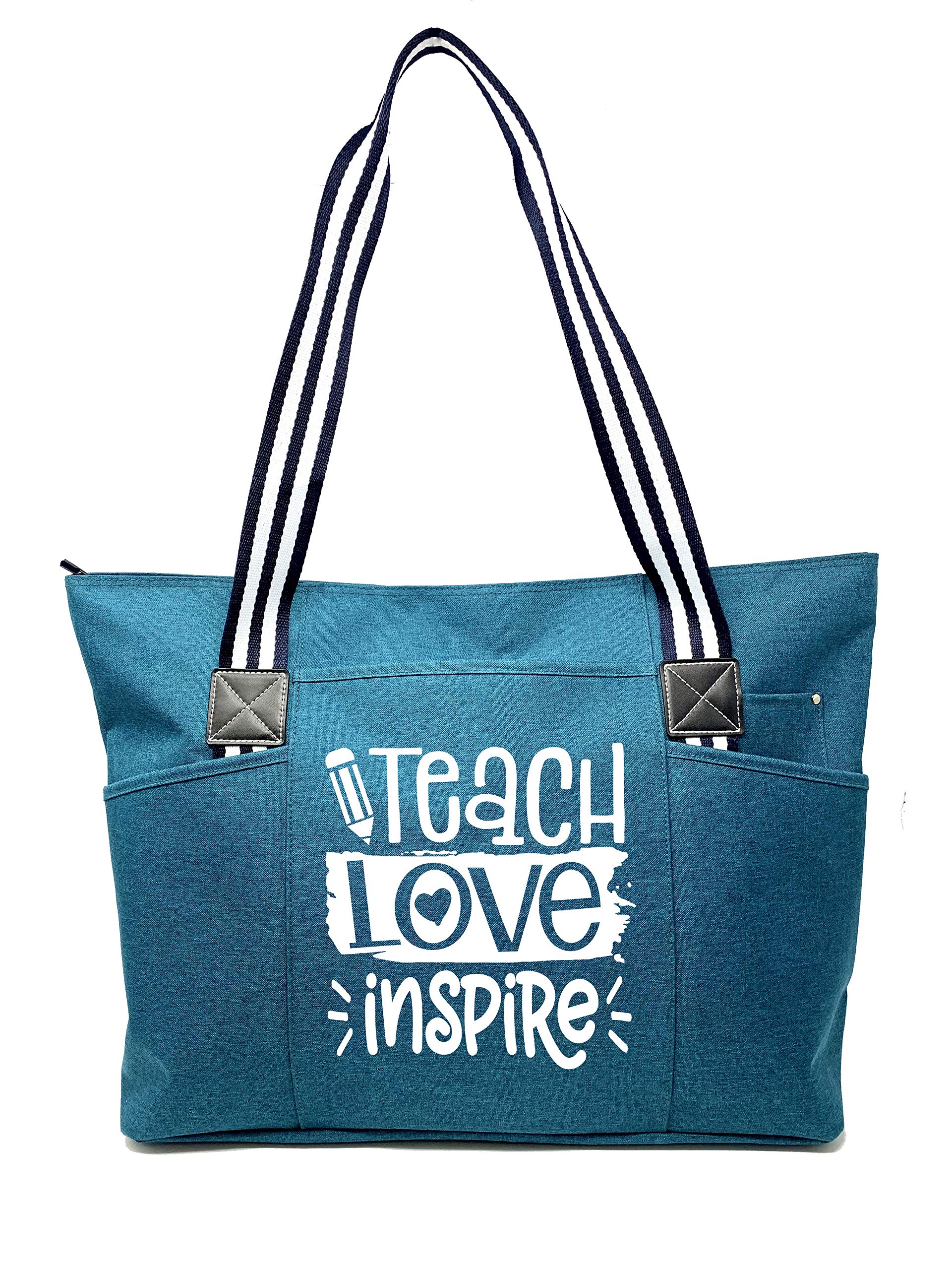 Brooke & Jess Designs Teacher Tote Bag for Women - Durable Work Handbag with Multiple Pockets, Perfect Teacher Appreciation Gift for Educators, Back to School & Classroom Essentials