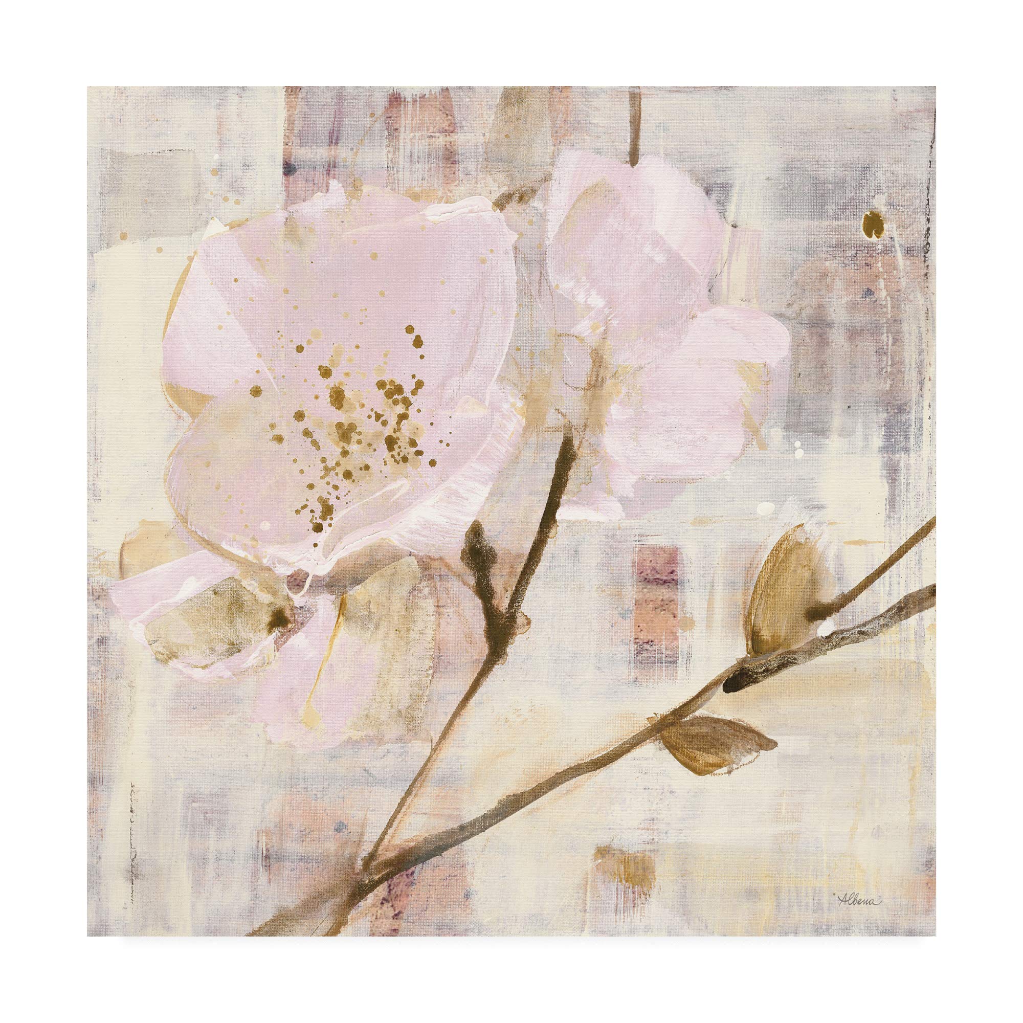 Trademark Fine Art Elegance I Pink by Albena Hristova - 18x18 Inch Square Canvas Wall Art - Perfect for Living Room, Bedroom & Office Decor