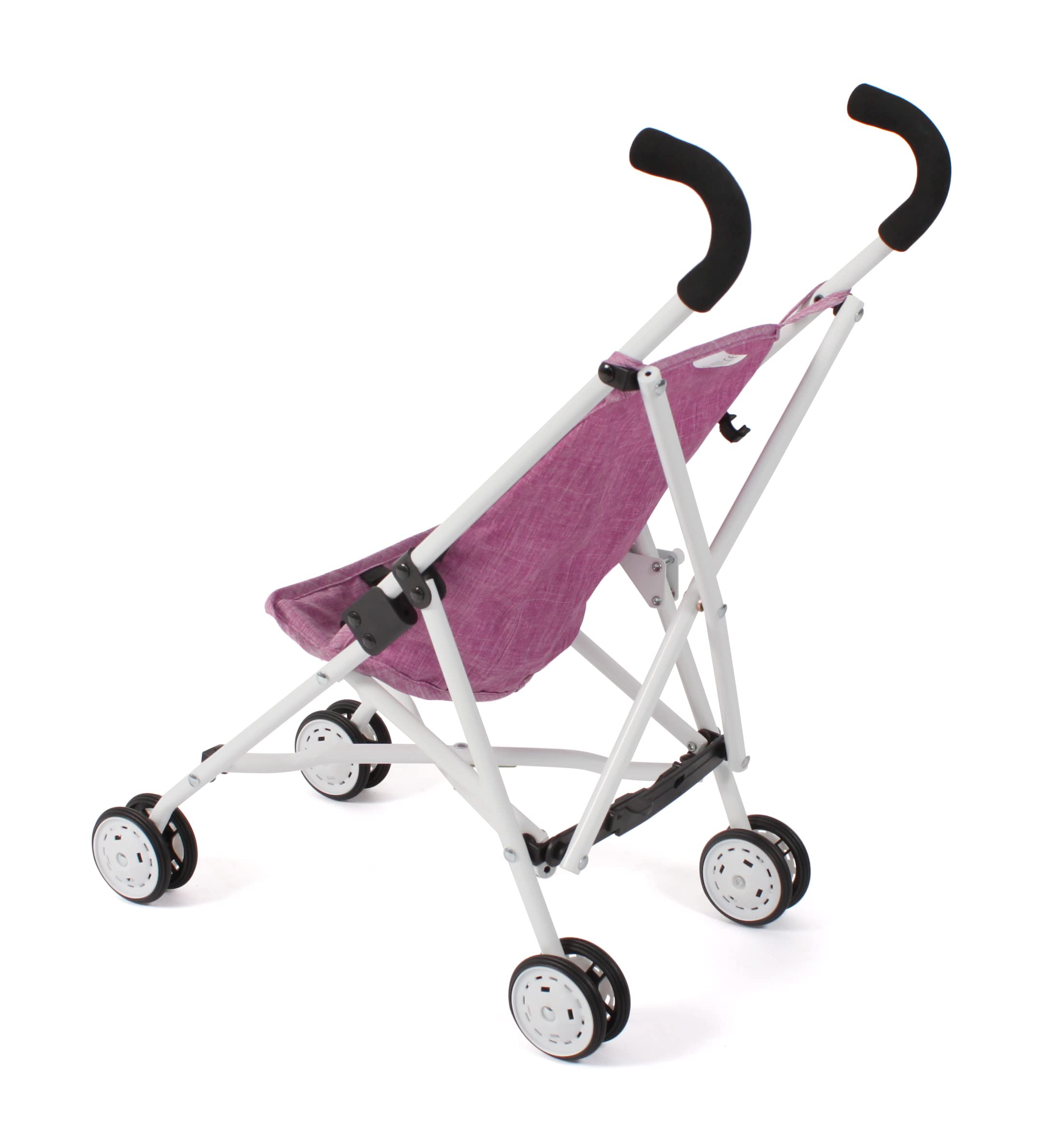 Roma Doll Stroller - Mini Buggy for Baby Dolls in Denim & Rose Pink | Perfect for Pretend Play, Role-Playing, and Outdoor Walks with Toddlers