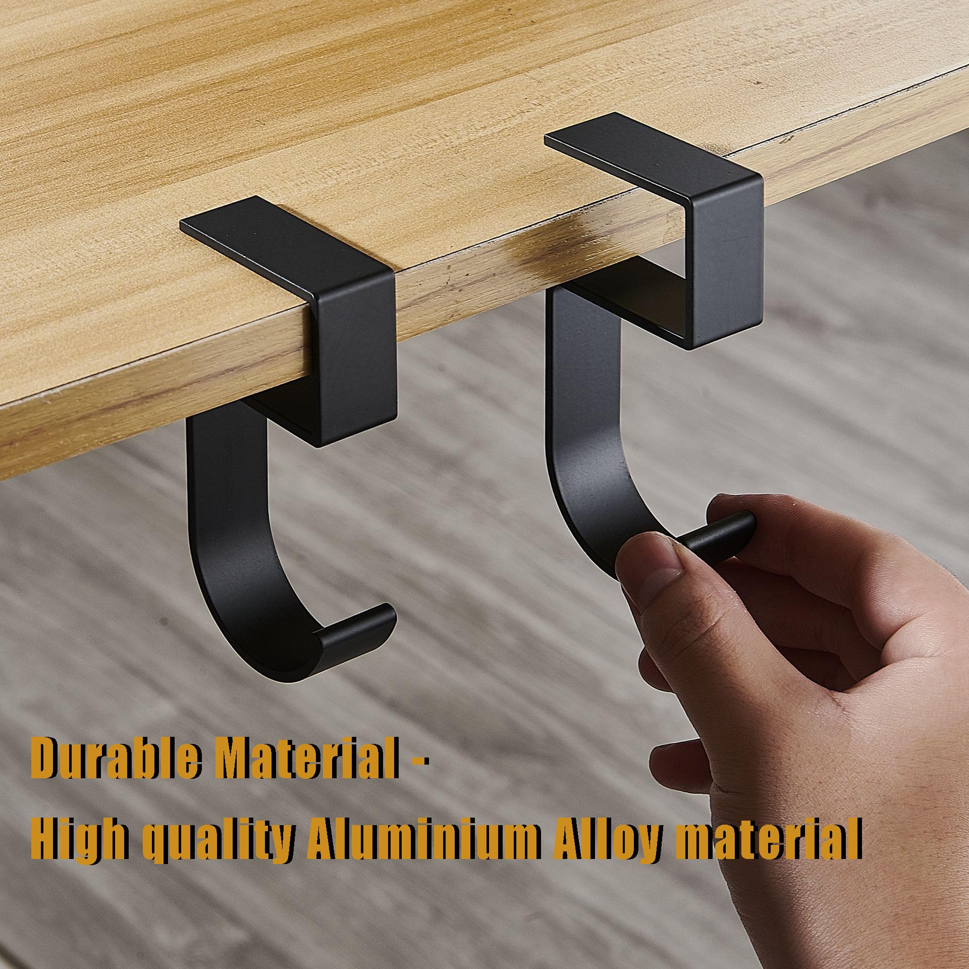 Aluminum Alloy Headphone Stand with Adhesive Hook - Space Saving Desk Organizer for Gaming Headsets, Office Accessories & Student Dorm Decor | Perfect for Hanging Headphones, Bags & Storage Organization