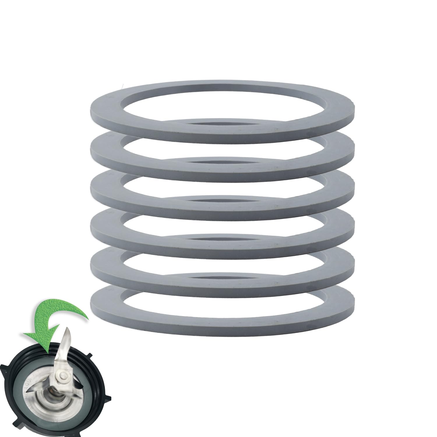 6-Piece Blender Rubber Ring Replacement Kit - Compatible with Oster & Osterizer Blenders - Durable Rubber Gaskets & Seals for Smooth Blending - Perfect for Smoothies, Juices & Food Prep