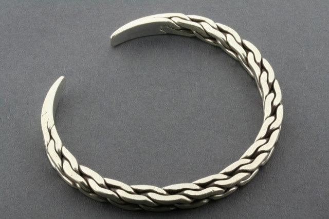 Braided Link Cuff Bracelet for Women - Elegant Adjustable Chain Bangle for Casual & Formal Wear - Perfect for Office, Parties & Special Occasions