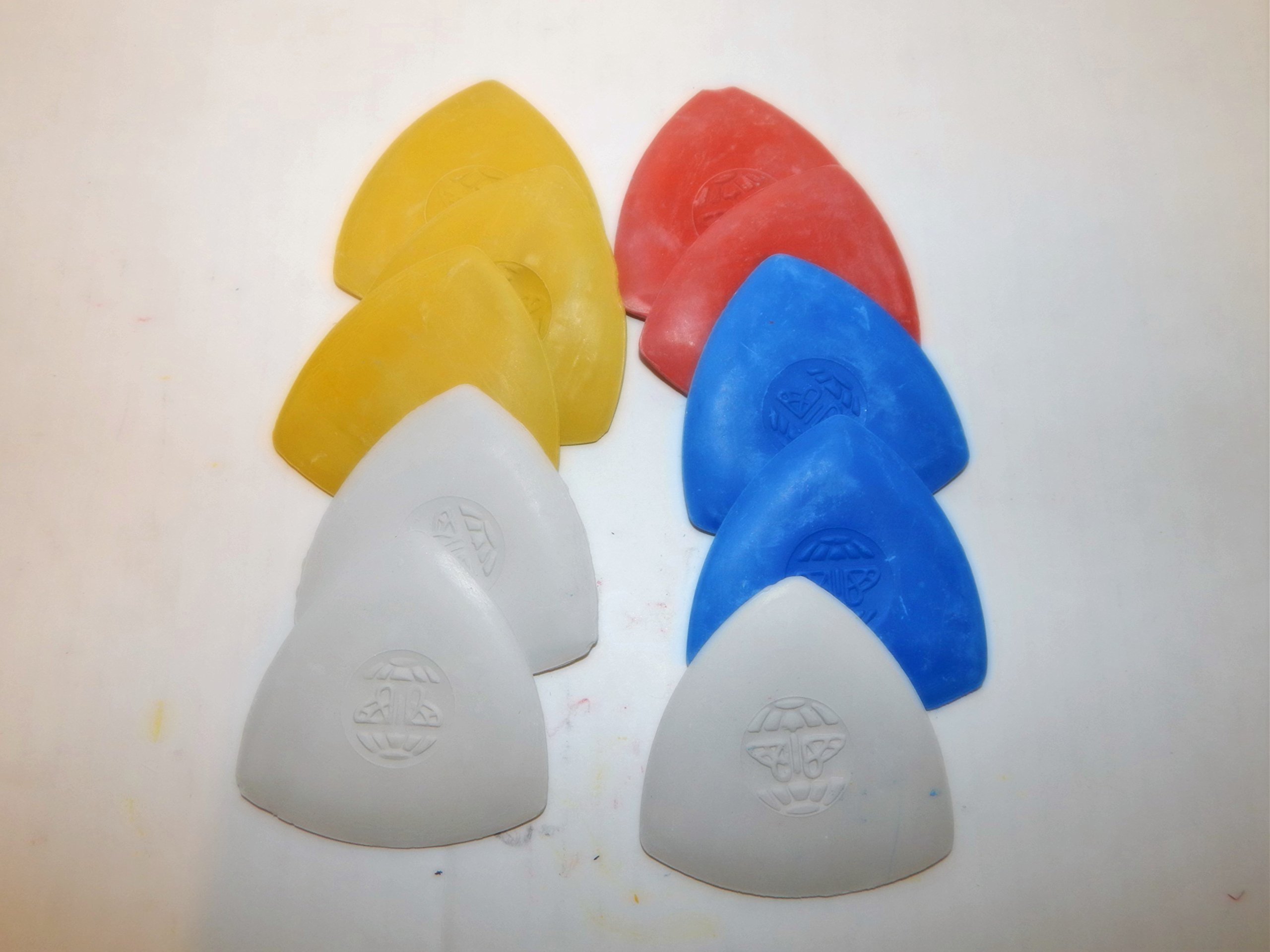 Butterfly Triangle Tailor's Chalk - 10-Piece Set in Assorted Colors (White, Yellow, Red, Blue) for Fabric Marking, Sewing, Quilting & DIY Crafts