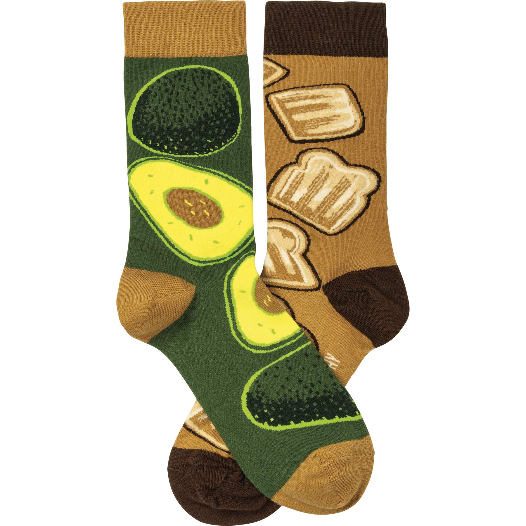 Primitives by Kathy Avocado & Toast Socks - One Size Fits Most - Comfortable Novelty Socks for Women, Gift Idea, Casual Wear & Lounge