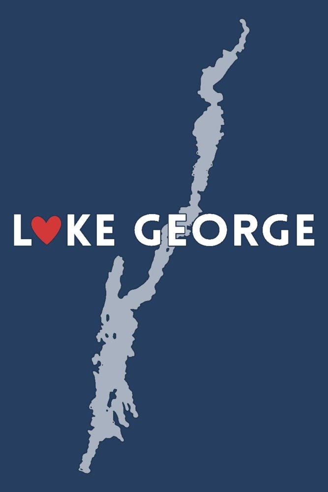 Lake George New York Heart Design Wall Art Poster - 12x18 Inches, Vintage Style Home Decor for Living Room, Bedroom & Office - Perfect Gift for Travel Lovers & Nature Enthusiasts