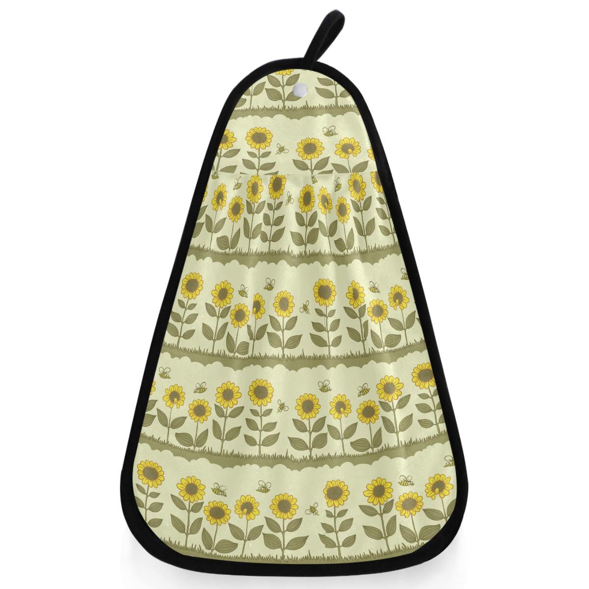 Visesunny Retro Sunflower Floral Kitchen Dish Towel - Absorbent Cotton Hand Towel with Hanging Loop for Bathroom, Kitchen Cleaning & Drying | Perfect for Dishes, Countertops & Home Decor