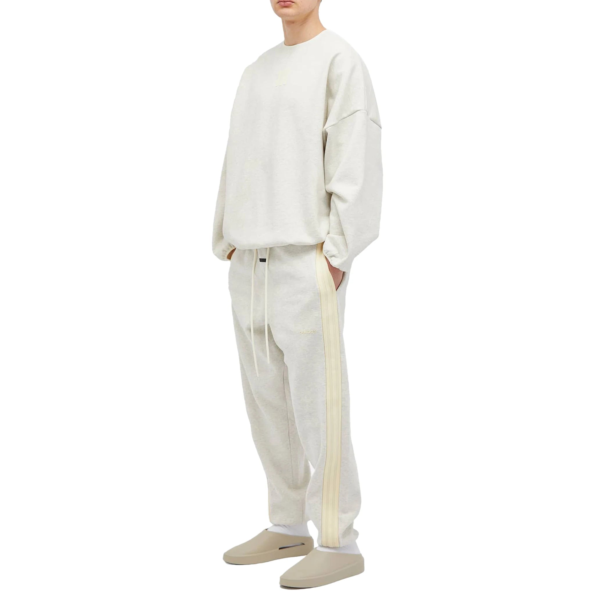 Adidas x Fear of God Athletics Heavy Fleece Sweatpants for Men - Oatmeal Heather Color | Comfortable Lounge Pants for Casual Wear, Gym & Street Style