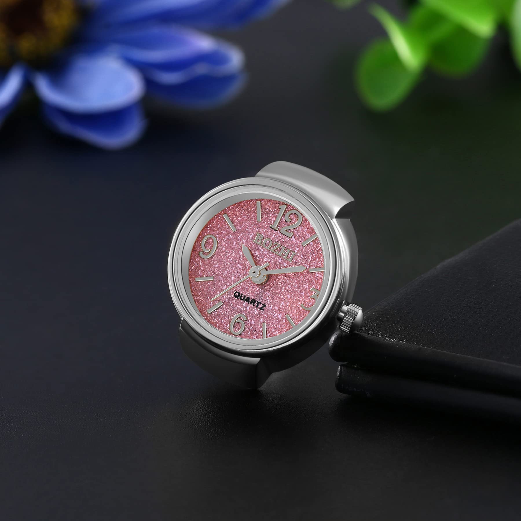 Lancardo Stylish Analog Quartz Ring Watch for Women & Men - Arabic Numerals Dial, Elastic Band, Bling Design - Perfect for Parties, Gifts, and Fashion Accessories