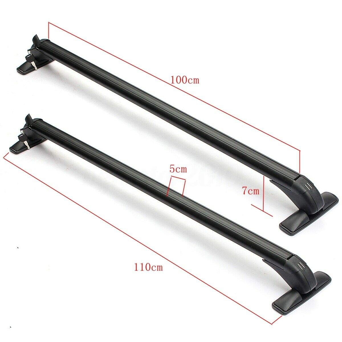2PCS Universal Aluminum Roof Rack Cross Bars with Anti-Theft Keyed Lock - 40