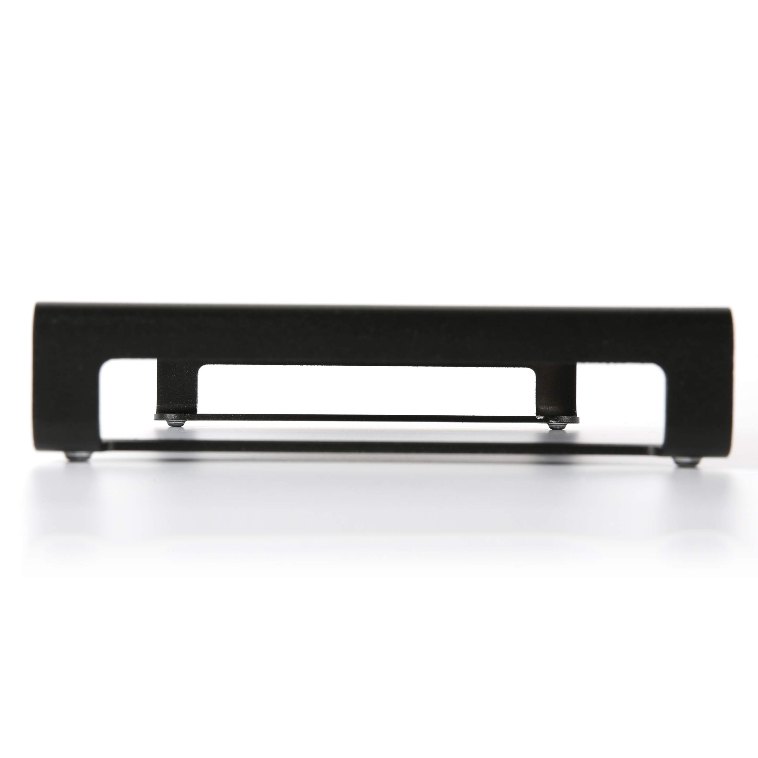 Universal Monitor Stand with 31 lbs Capacity - Heavy Duty Aluminum Metal Shelf Organizer for Office Desk & TV Mounting (Black, 2 Pack) - Perfect for Home Office Setup & Entertainment Center Organization