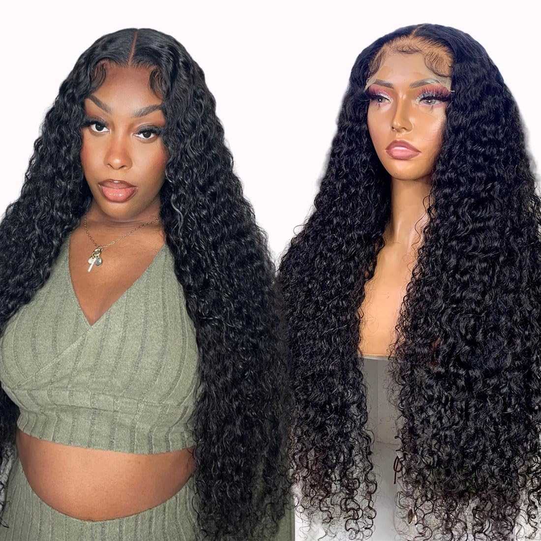 30 Inch 200% Density 13x4 Deep Wave Lace Front Human Hair Wig - Pre Plucked with Baby Hair for Black Women | Perfect for Daily Wear, Parties & Special Occasions
