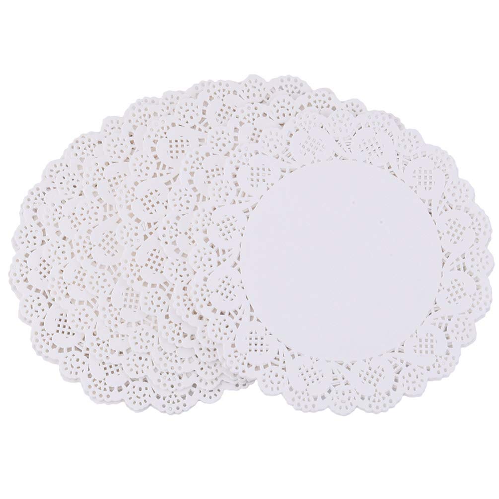 10 Inch White Lace Paper Doilies - Round Disposable Placemats for Wedding, Birthday Party, Cake & Dessert Display - Elegant Tableware Food Decoration (Pack of 100) - Perfect for Tea Parties, Buffet Tables and Holiday Celebrations