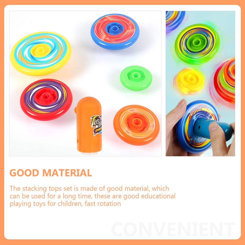 1 Set Stacking Tops Toys - Colorful Stackable Spinning Tops for Kids, Fun Educational STEM Toys for Boys & Girls - Perfect for Birthday Gifts, Classroom Activities & Family Game Night