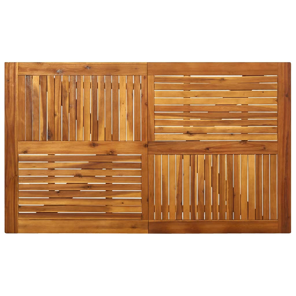 Premium Solid Acacia Wood Outdoor Dining Table - Weather-Resistant Rectangular Patio Table with Curved Legs (59.1