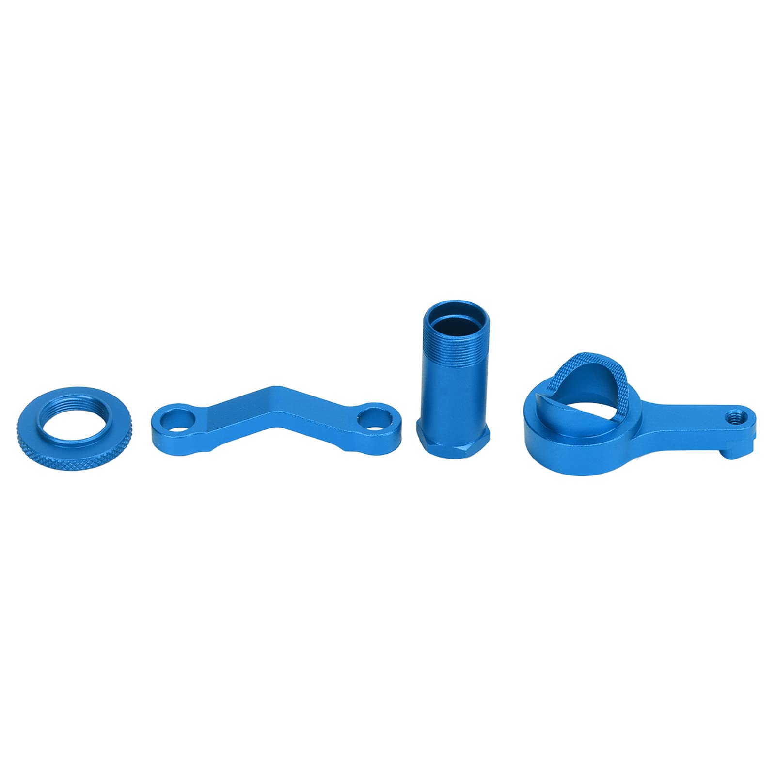 Aluminum RC Car Upgrade Parts Kit for Traxxas Slash 1/10 4x4 - Front/Rear Suspension Arms, Steering Bellcrank & Camber Links (Blue) - Durable Off-Road Bashing & Racing Accessories