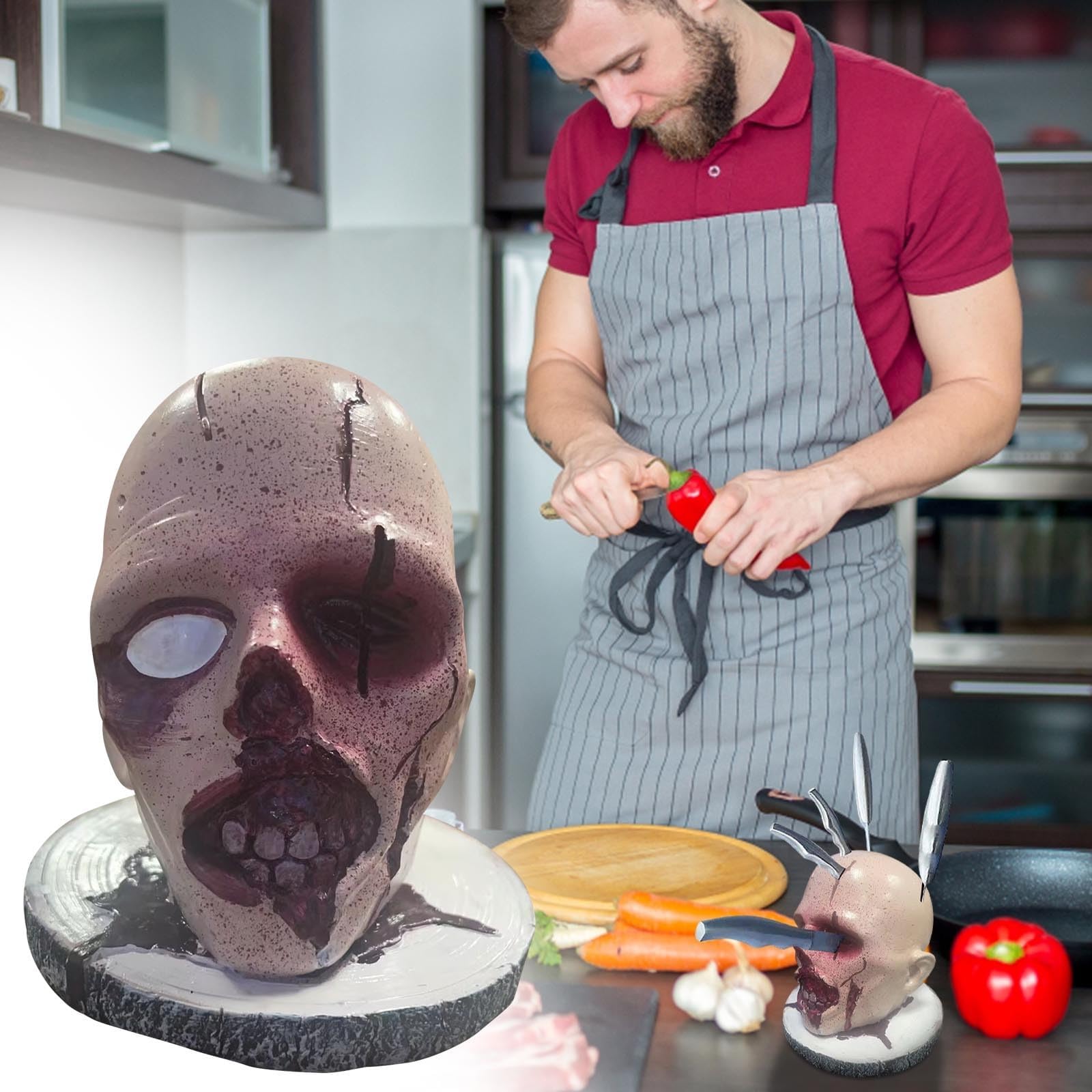 Upgraded Halloween Knife Holder - Spooky Kitchen Decor for Halloween Party