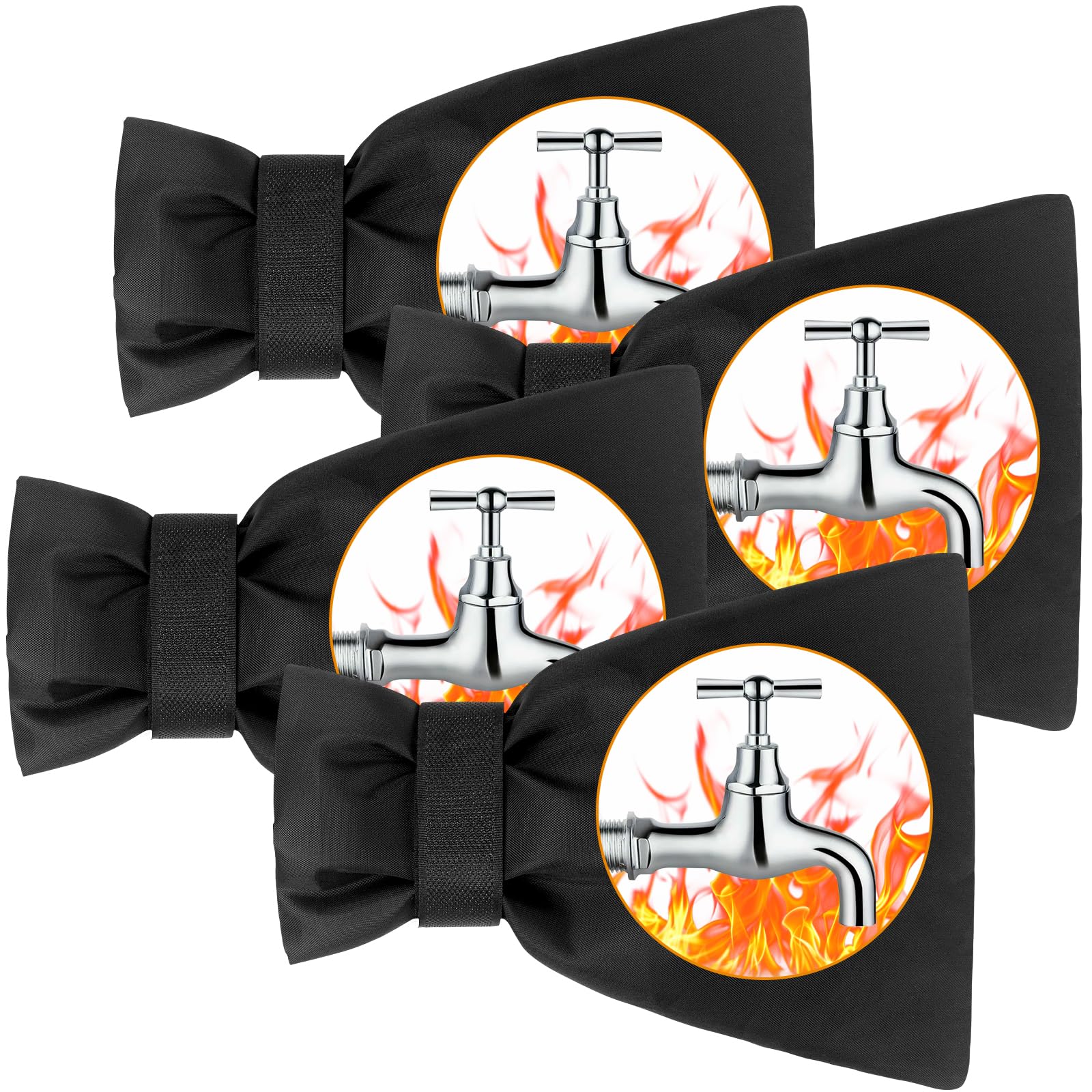4 Pack Outdoor Faucet Covers - Winter Freeze Protection for Garden Spigots (8.8