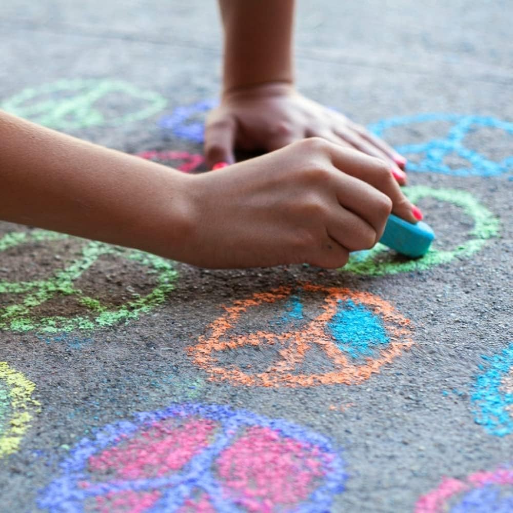48-Pack Vibrant Scented Neon Sidewalk Chalk for Kids - Jumbo Washable Cone-Shaped Chalk for Outdoor Play, Street Art & Chalkboard Activities - Perfect for Driveway Drawing, Classroom Learning & Summer Fun