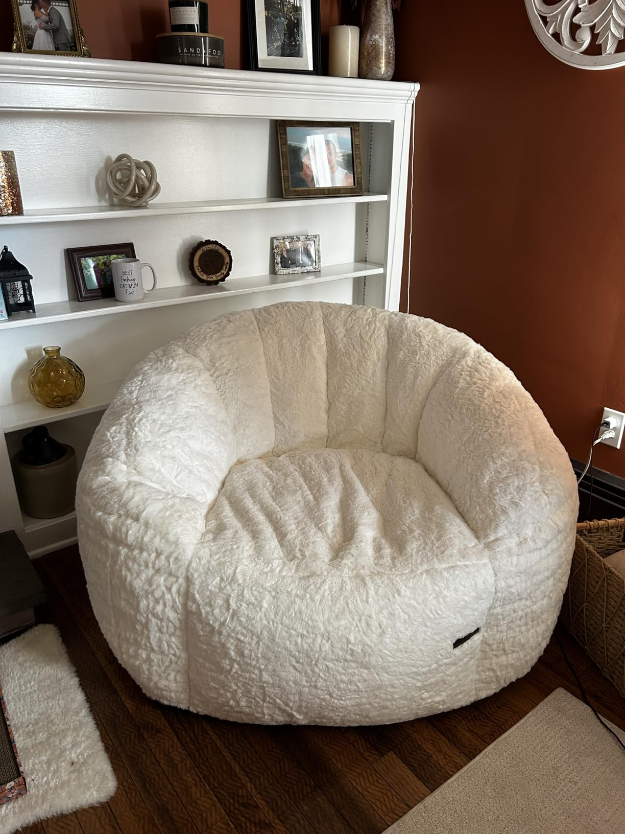 MAXYOYO Giant Bean Bag Chair - Oversized Faux Fur Shell Design with Premium Filler | Ultra Comfortable Lounge Chair for Living Room, Bedroom, Game Room & Dorm