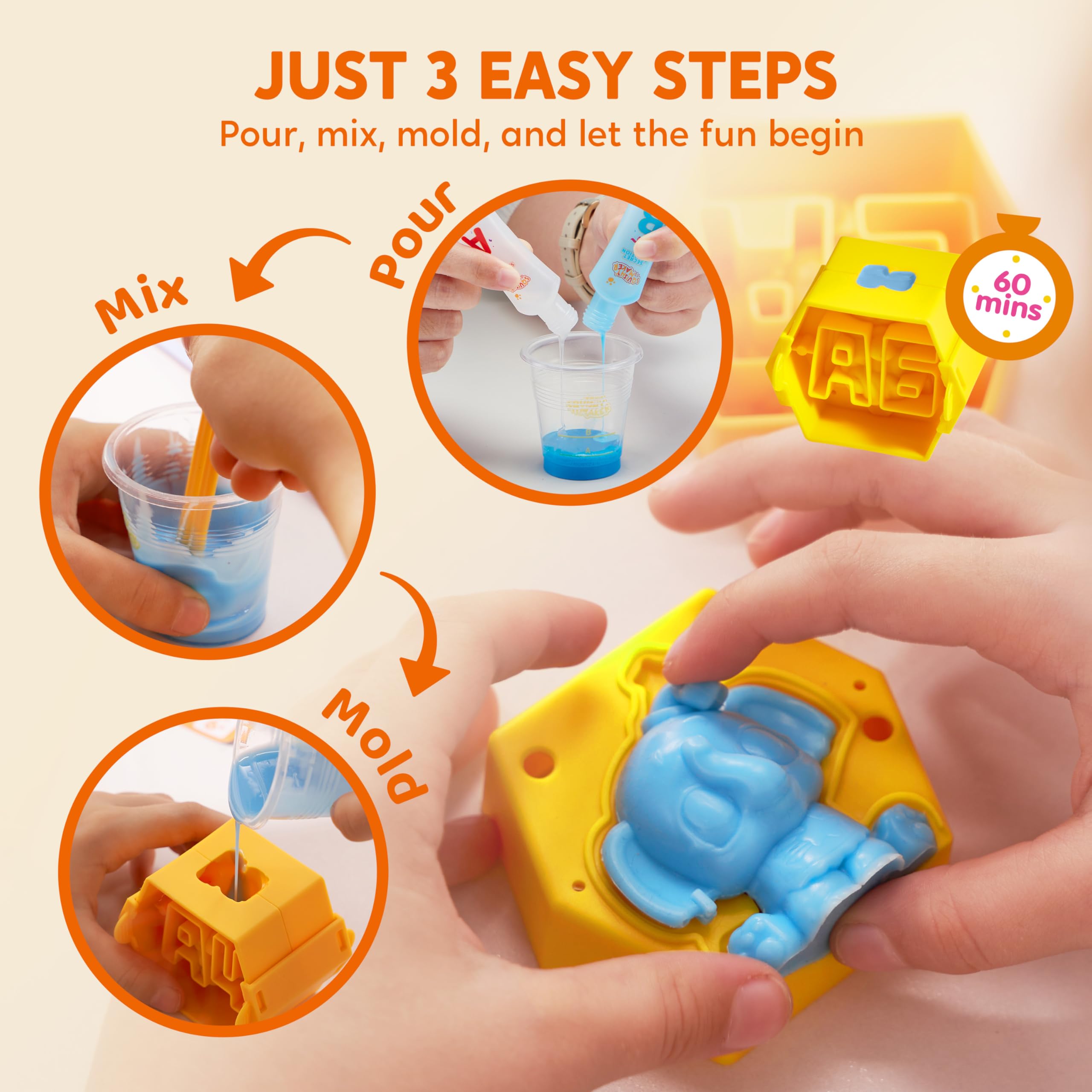 Klever Kits Mystery Box Squishy Animal Kit - 4 Cute Characters, Stress Relief & Sensory Toys for Kids Ages 6+, Fun Arts and Crafts DIY Project - Perfect for Birthday Gifts, Party Favors & Classroom Activities
