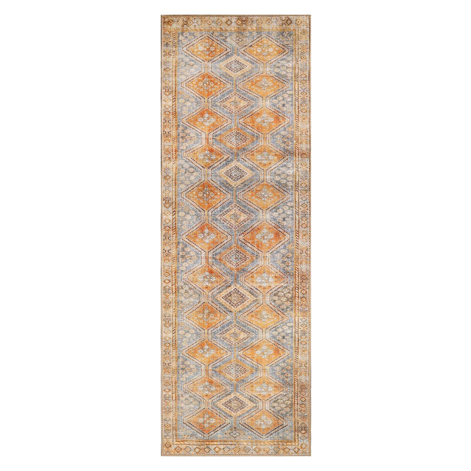 Southwestern Geometric Diamond Pattern Indoor Area Rug & Runner Rug - Perfect for Living Room, Bedroom, or Entryway Decor