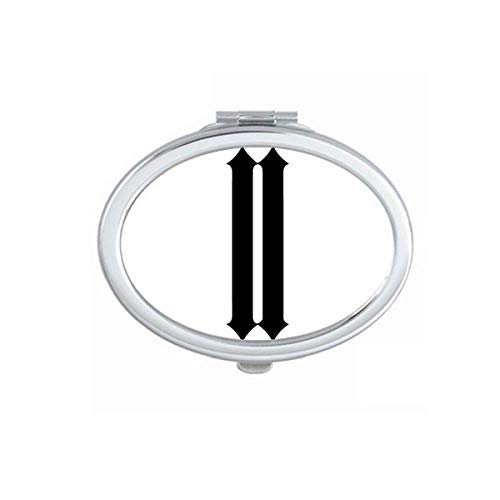 DIYthinker Roman Numerals Two in Black Silhouette Mirror - Portable Folding Double-Sided Makeup Mirror with Stand (Ideal for Travel, Vanity & Home Decor)