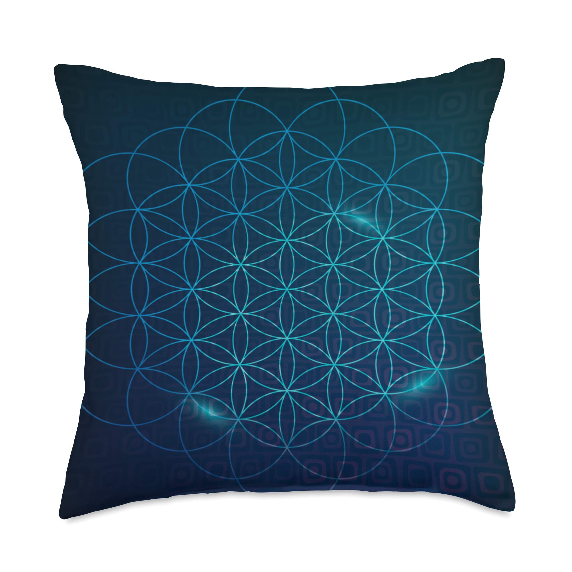 Midnight Circle Gradient Teal Throw Pillow 18x18 - Home Decor & Gifts