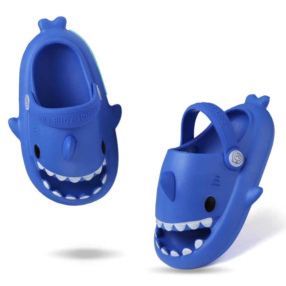 **Kids Shark Slides for Toddlers - Cute Cartoon Summer Cloud Slippers for Boys & Girls - Non-Slip Beach, Pool & Shower Shoes - Perfect for Outdoor Play, Swimming & Bath Time**
