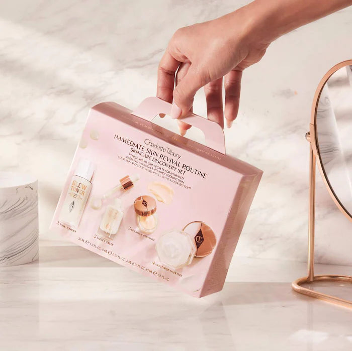 Charlotte Tilbury Immediate Skin Revival Routine - Hydrating Facial Set for Dry & Dull Skin | Day & Night Moisturizing Skincare Regimen