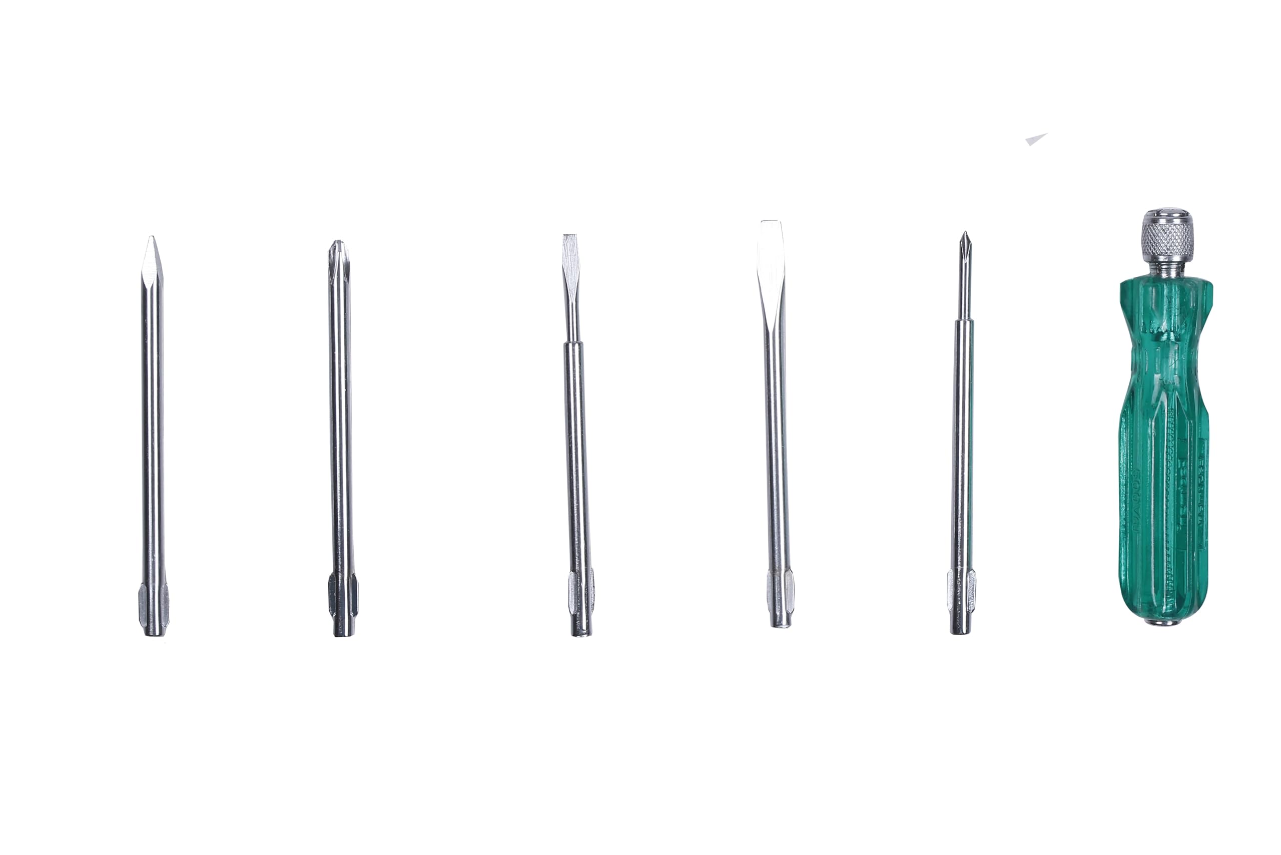 Eastman 5-Piece Screwdriver Set with Transparent Acetate Handle & Magnetic Tip - Spring Steel Blade, Includes 500V Neon Tester - Perfect for Electronics Repair, DIY Projects & Home Maintenance (E-2101B)