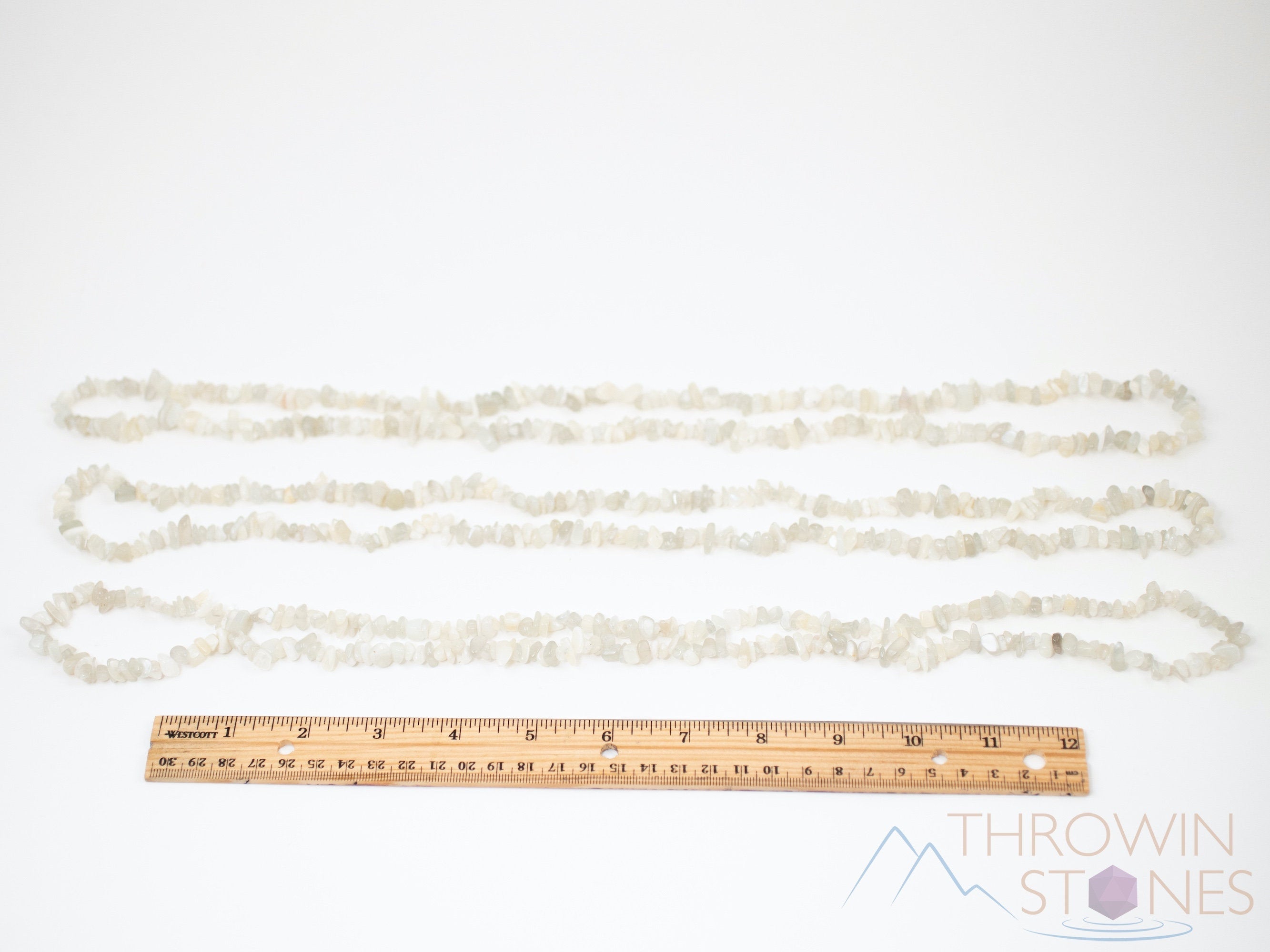 MOONSTONE Crystal Necklace - Handmade Beaded Long Necklace with Natural Chip Beads | Boho Chic Jewelry for Women | Perfect for Yoga, Meditation & Everyday Wear | E1789