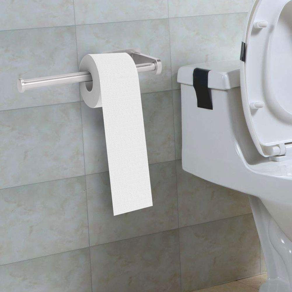 304 Stainless Steel Self-Adhesive Toilet Paper Holder - No Drilling Required for Bathroom, Hotel & Public Places (31x12x4.5cm) - Durable & Rustproof Bathroom Organizer for Space-Saving Convenience