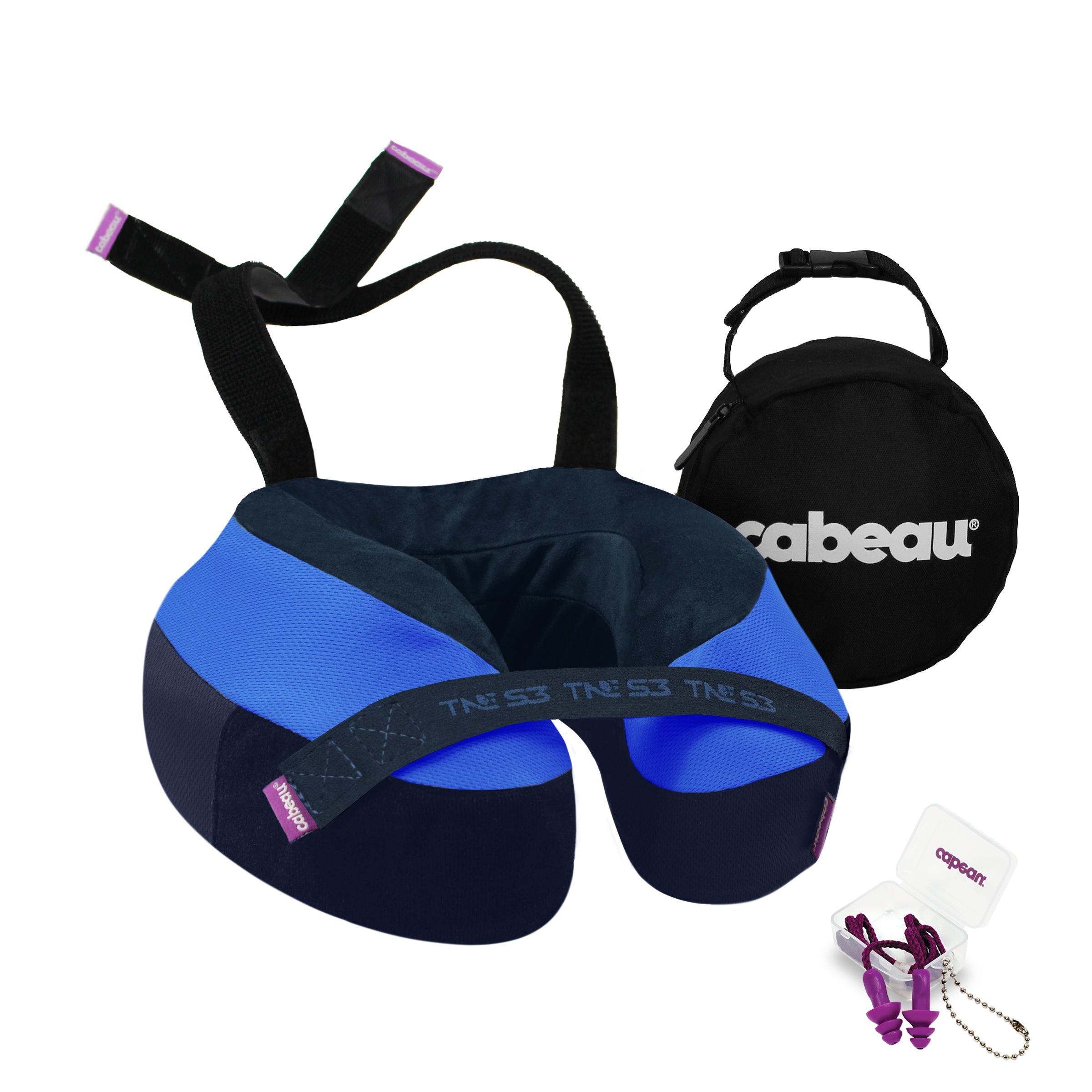 CABEAU The Neck's Evolution S3 (TNE) Travel Pillow for Airplane, Car & Office - Ergonomic Neck Support for Long Flights, Road Trips & Work Comfort