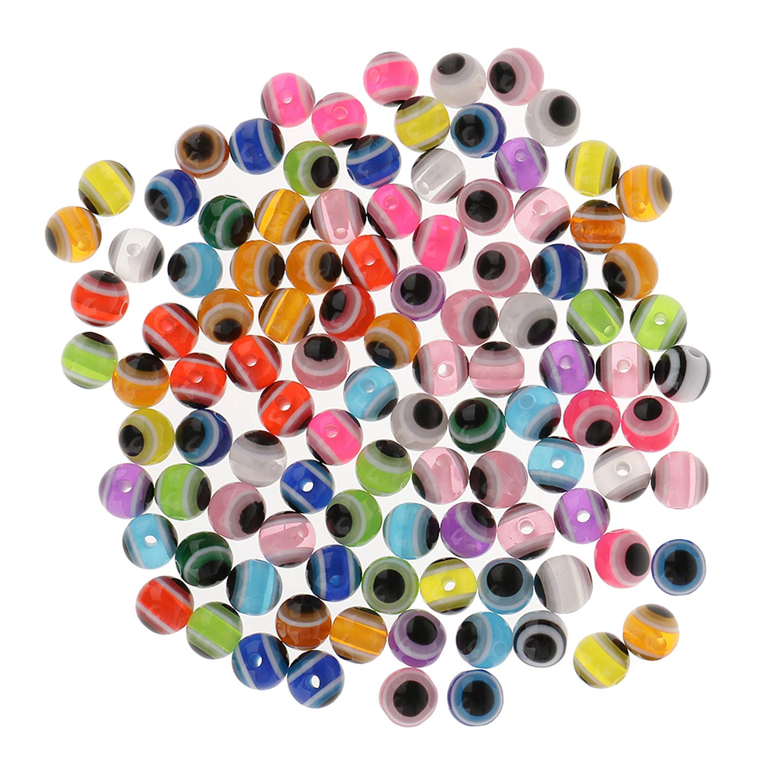 100pcs Fly Tying Beads Kit - 8mm Resin Fishing Beads Bulk for Fly Tying & Flies Fishing Tackle - Mixed Bright Colors - Perfect for Trout, Salmon, Bass Fishing Rigs and DIY Lure Making