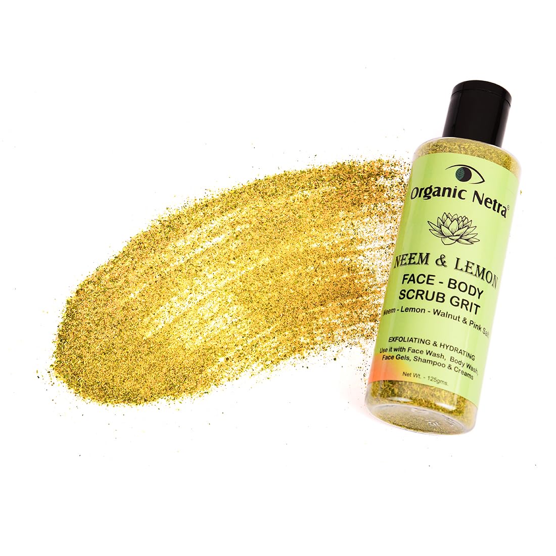 Organic Neem & Lemon Face and Body Scrub - Natural Exfoliating & Hydrating Body Wash with Herbal Ingredients | Paraben-Free, SLS-Free, Cruelty-Free | For Glowing Skin & Deep Cleansing | Perfect for Daily Skincare Routine & Spa Treatments (125g)