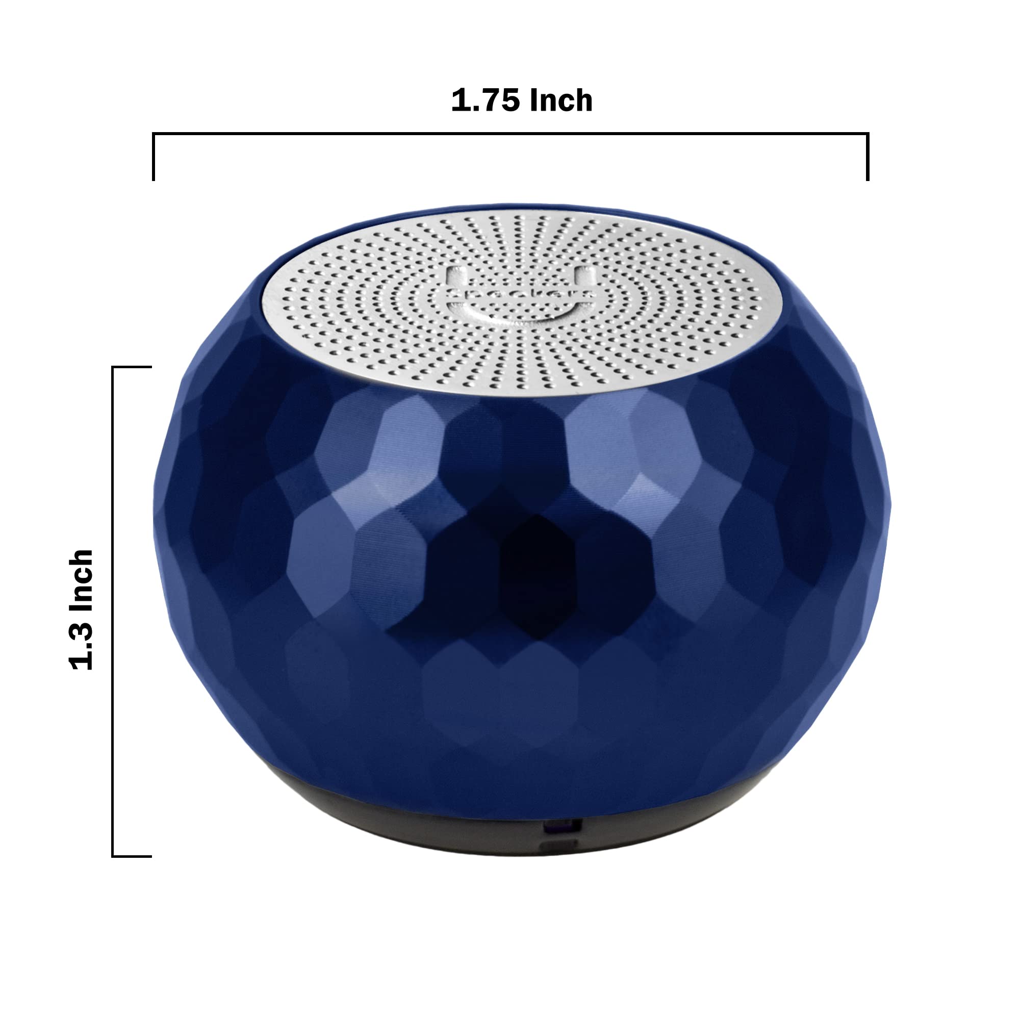 Mini Bluetooth Computer Speaker 2-Pack with Built-in Mic & Selfie Remote - Wireless Portable Speakers for Workspace, Desktop, Laptop, Mobile, Tablet, PC - Glam Midnight Blue - Perfect for Home Office, Video Calls & Music Streaming