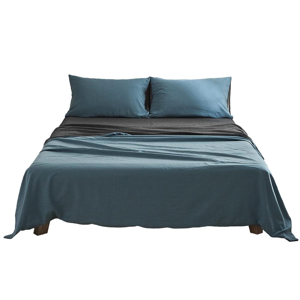 Premium 100% Cotton Sheet Set - Queen Size, Deep Blue - Soft & Breathable Bed Sheets for Ultimate Comfort - Perfect for Master Bedroom, Guest Room & Dorm