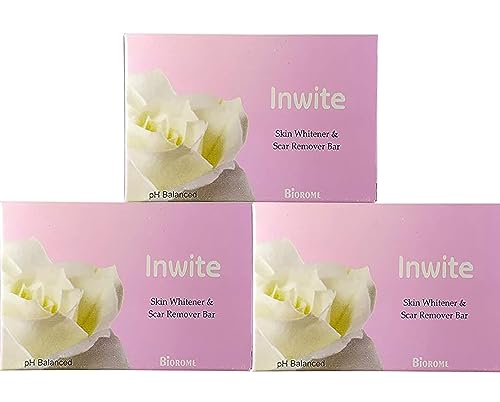 LYUD Inwite Skin Whitening & Scar Removal Soap - Brightening & Lightening Treatment for Dark Spots, Acne Scars (75g, Pack of 3) | Gentle Cleansing for Face & Body | Perfect for Daily Skincare Routine & Post-Acne Care