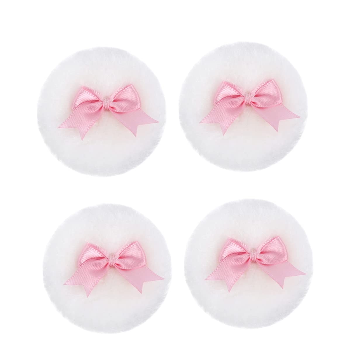 Healeved 4pcs Fluffy Round Makeup Powder Puff Set - Soft Blender Sponge for Foundation, Face & Body Powder - Perfect for Makeup Application & Touch-Ups