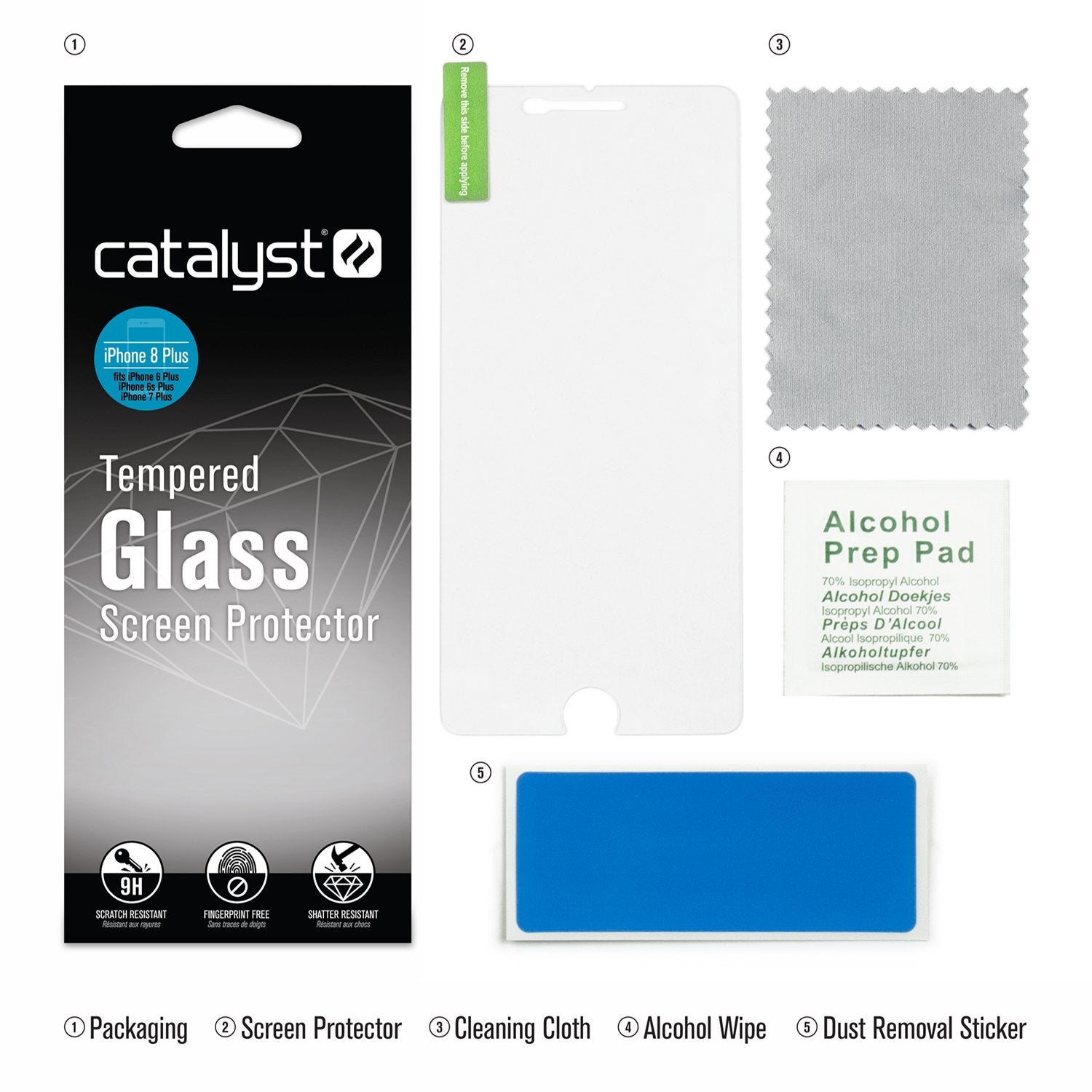 iPhone 8 Plus/7 Plus/6s Plus/6 Plus Tempered Glass Screen Protector - 9H Hardness, HD Clear, Anti-Scratch, Bubble-Free - Perfect for Daily Use, Gaming, and Work Protection