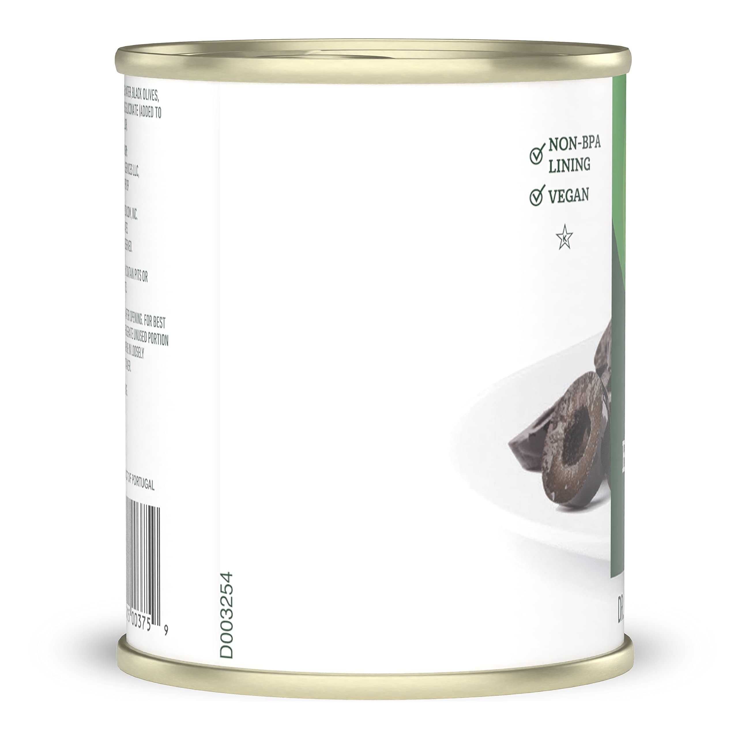 Amazon Fresh Sliced Black Ripe Olives 3.8 Oz | Premium Canned Olives for Salads, Pizzas & Mediterranean Recipes | Ready-to-Eat