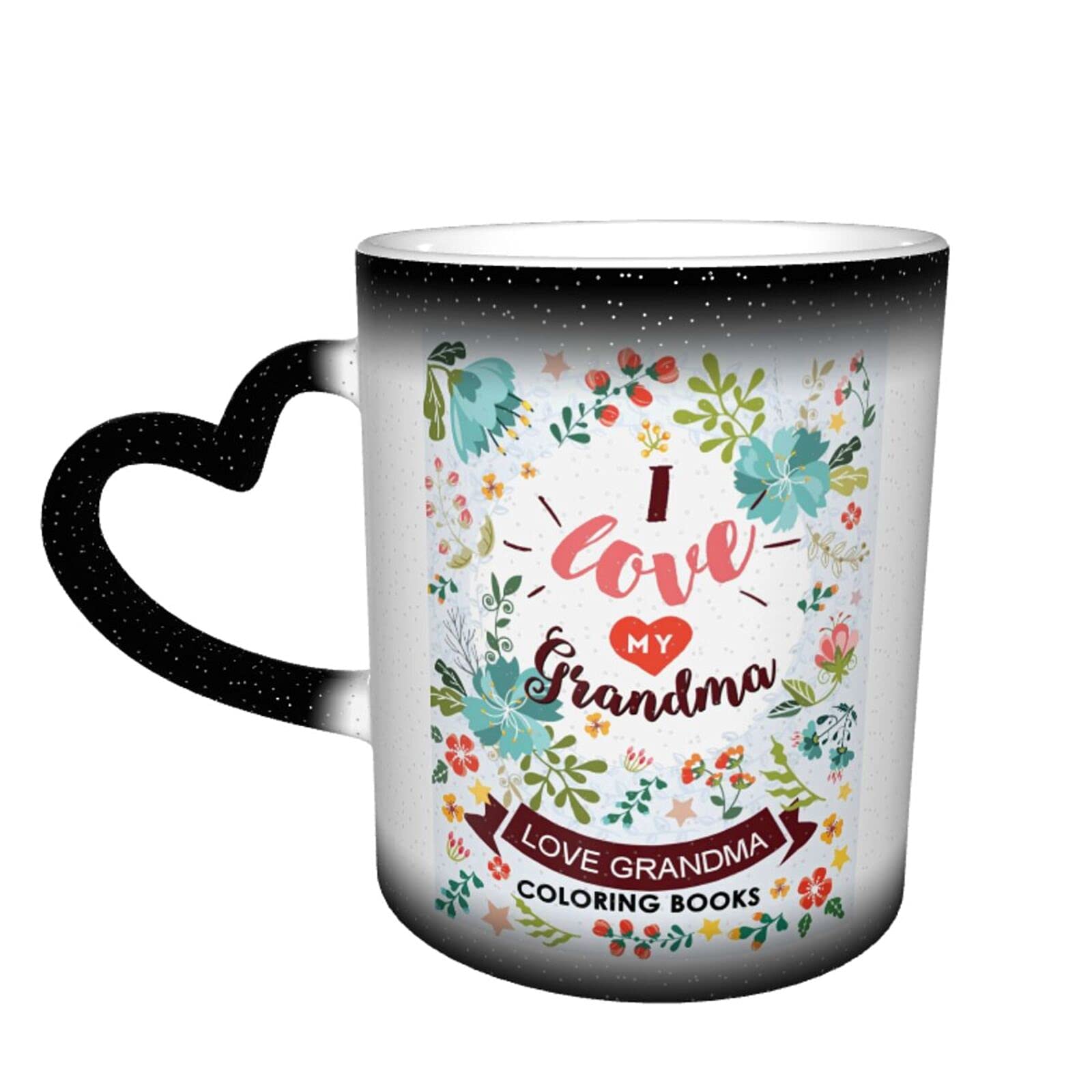 Funny Color Changing Coffee Mug - I Love You Grandma Ceramic Cup for Christmas & Thanksgiving Gifts | Novelty Heat-Activated Cup for Grandmothers, Perfect for Morning Coffee, Tea, or Hot Chocolate