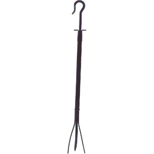 39 Inch Black Wrought Iron 3-Way Fireplace Tongs - Heavy Duty Chimney Fireplace Tool for Wood Stove, Fire Pit & BBQ Grill Accessories